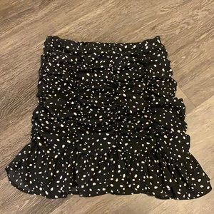Black and White Polka Dot Roused Skirt!